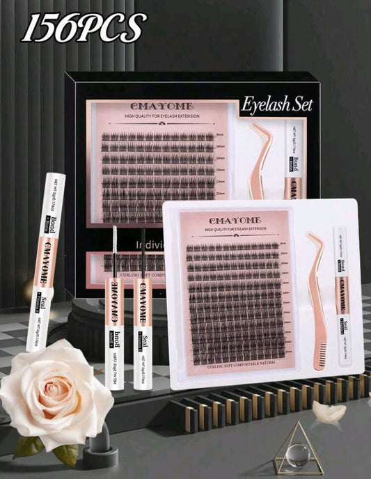 CMAYOME 156 PCS Curly Eyelashes DIY Kit